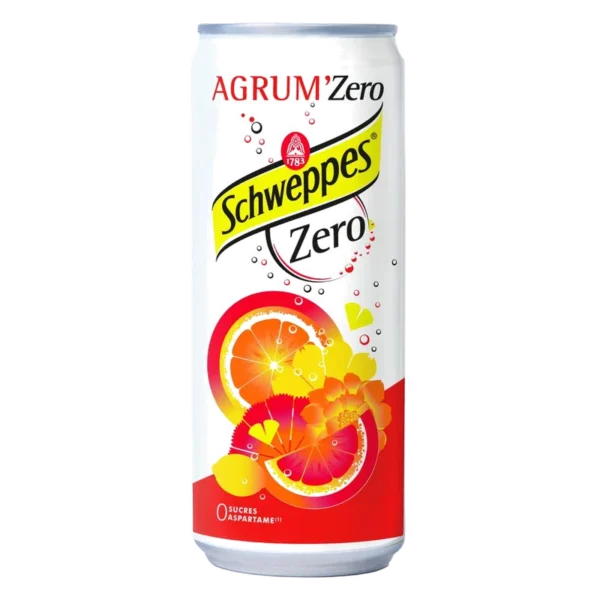 Schweppes Agrum Zero Sleek Cans 4 × 6 × 33 cl