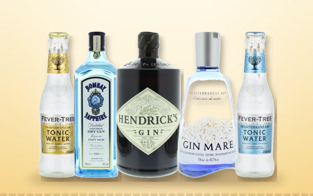 Fever-Tree Tonic, gins Bombay Sapphire, Hendrick’s et Gin Mare, Fever-Tree Mediterranean Tonic